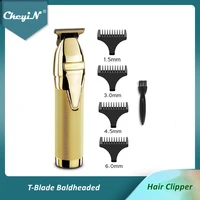 ckeyin usb rechargeable hair trimmer barber hair clipper 0mm baldheaded t blade hair cut cordless shave machine dropshipping 48