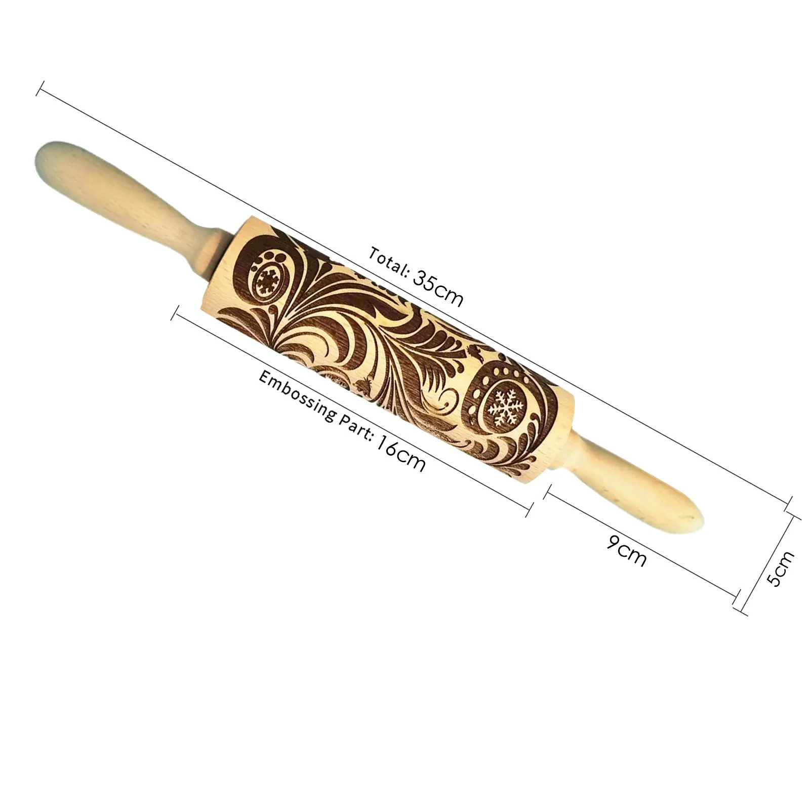 Скалка с Дамасским тиснением Деревянный инструмент для выпечки печенья помадки