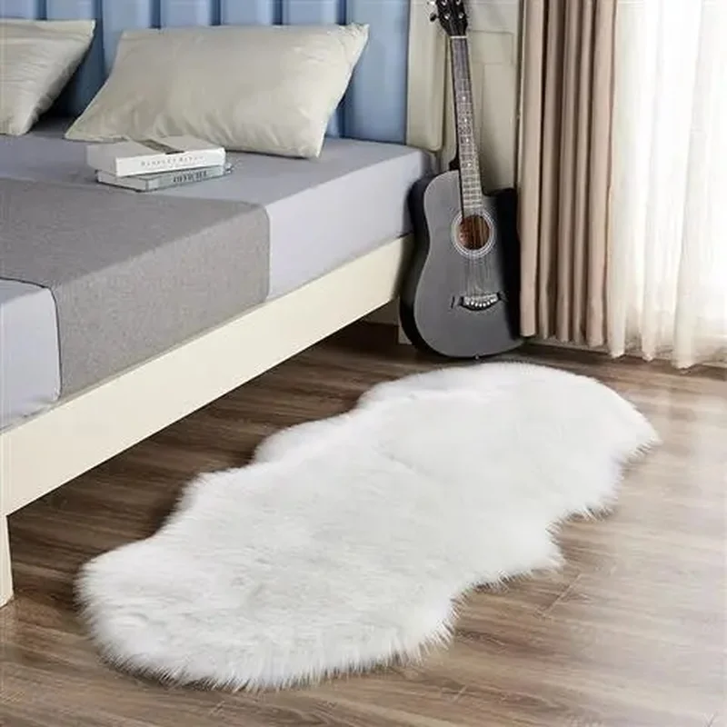 

Irregular Faux Fur Long Plush Carpet For Bedroom Living Room Bedside Fluffy Bay Window Area Rug Home Washable Mat Decor