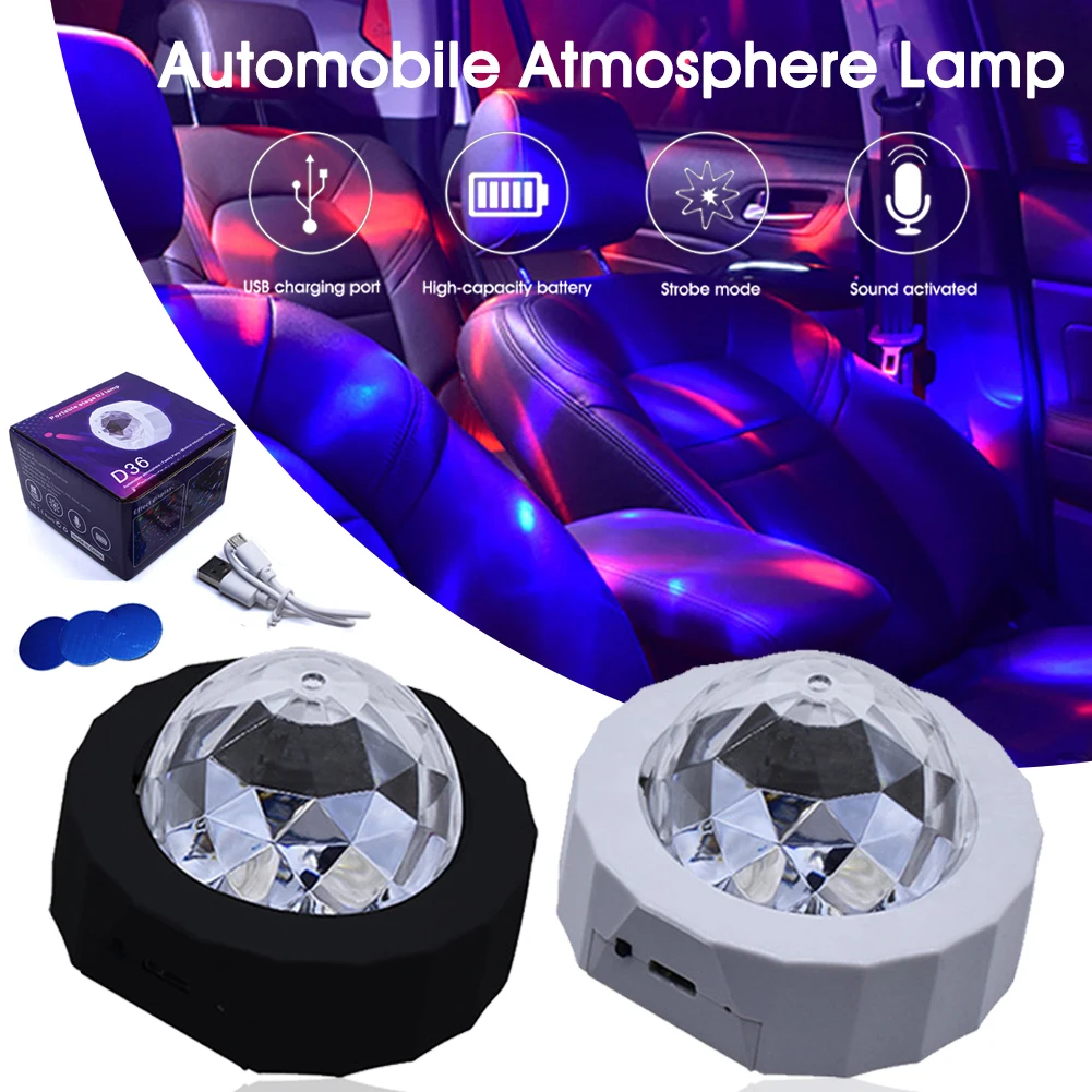 

Portable Disco Ball Rechargeable Disco Lights LED Strobe Lights 2 Light Modes, with 3 Stickers for Car Room Decoration Dropship