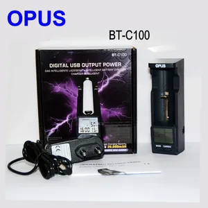 opus new original bt c100 li ion nimh intelligent battery charger with lcd display aa aaa c d 26650 18650 14500 10440 free global shipping