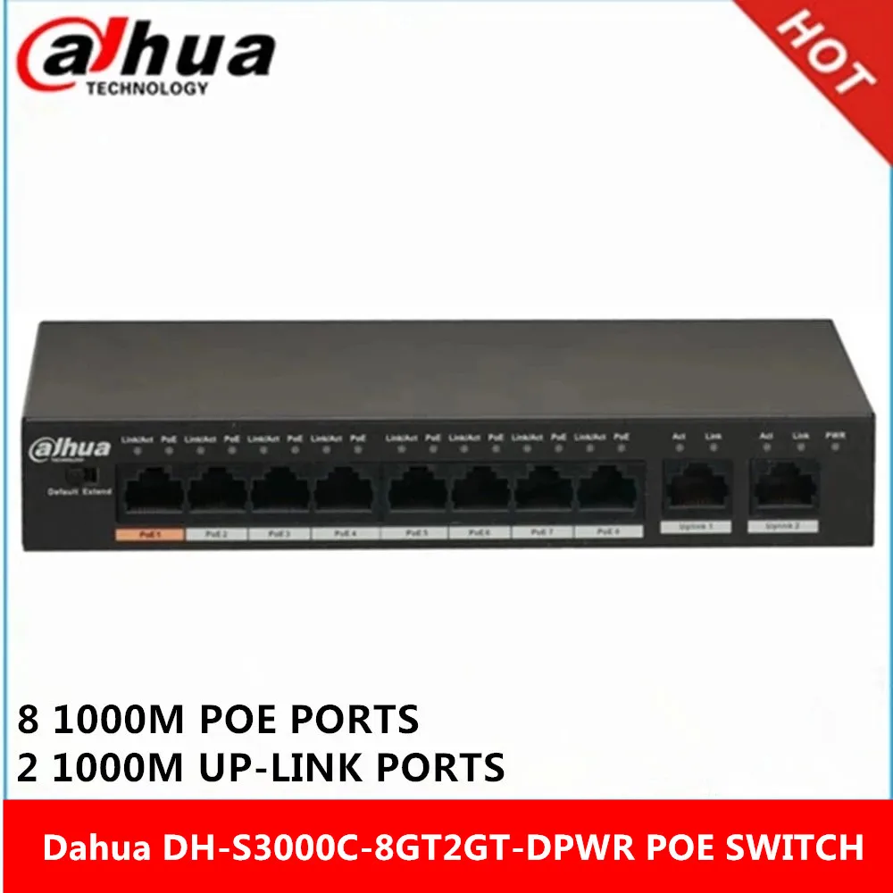 Сетевой видеорегистратор Dahua DH S3000C 8GT2GT DPWR 8 гигабитный коммутатор питания через