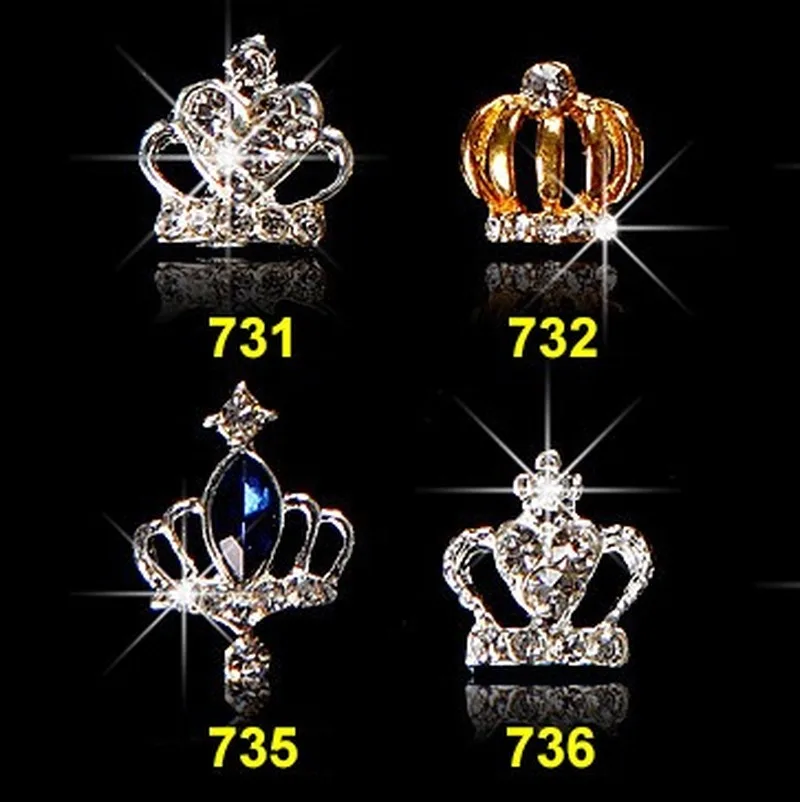10 шт. высокое качество модная блестящая корона сплав алмазные стразы 3D Шарм