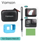 Набор инструментов Vanson для GoPro Hero 8, в комплект входит чехол для переноски + защитное стекло + синий силиконовый чехол VP814