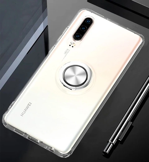 Для huawei Nova 5T кольцо держатель Стенд задняя крышка магнит прозрачные чехлы для huawei Nova 5T Funde Coque - Цвет: silver