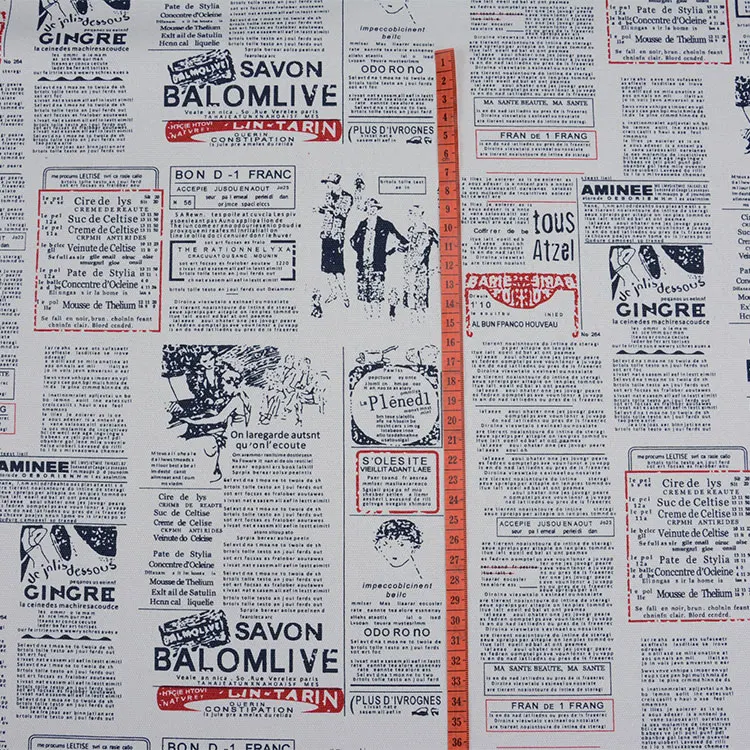 Винтажная газета с принтом ручной работы лоскутное шитье хлопчатобумажная