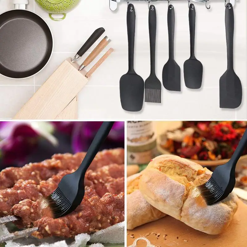 Силиконовый кондитерский шпатель набор из 5 термостойких силиконовых кухонных