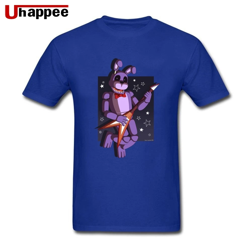 Последние футболки FNAF мужские Slim Fit белый с коротким рукавом личности Рубашки Guy негабаритных официальная одежда - Цвет: Синий