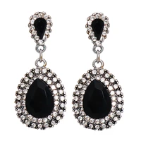 black retro women drop earrings fashion luxury vintage statement water dangle earrings gothic style party bijoux jewelry ht140