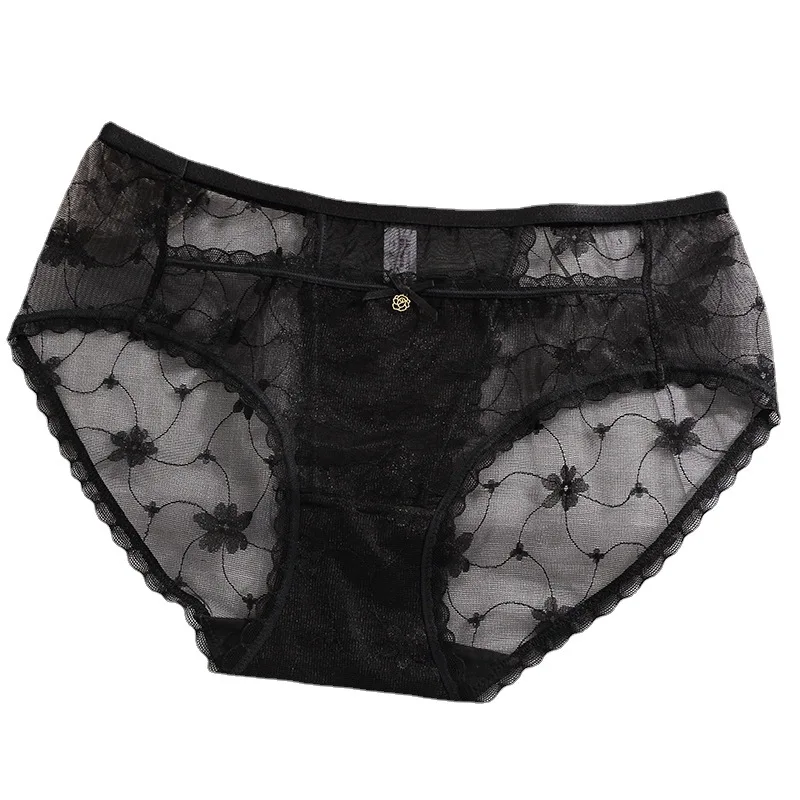 

2021 NEW Women Lingerie Sexy Lace Hollow Panties Empty Bowknot Thin Invisible Briefs Cotton Breathable Comfortable Underwear