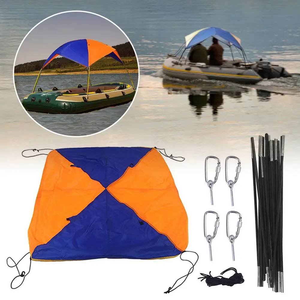 Boat Sun Shade Shelter 4 Persons Folding Top Shade Cover For Boat Fold Sunshade Tent Rain Shelter Boat Accessories For Fishing