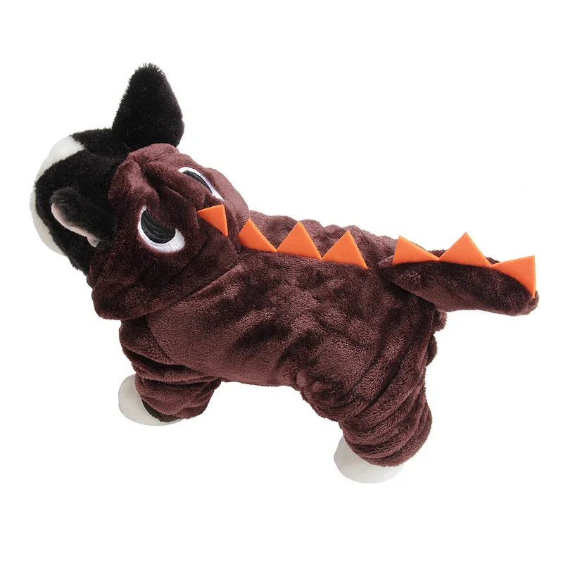 

Coral fur dog clothes dinosaur transformed pet clothes wholesale autumn and winter warm four legged clothes dog clothes