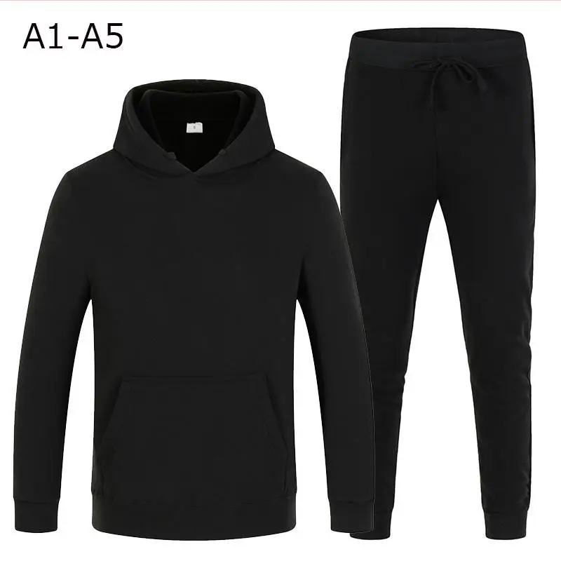 Комплект спортивной одежды для мужчин, Флисовая теплая толстовка с капюшоном, штаны и топ с принтом для бега