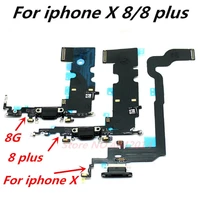 100 original usb charging dock port flex cable for iphone 8 i8 x charger plug with microphone board connector replacement parts