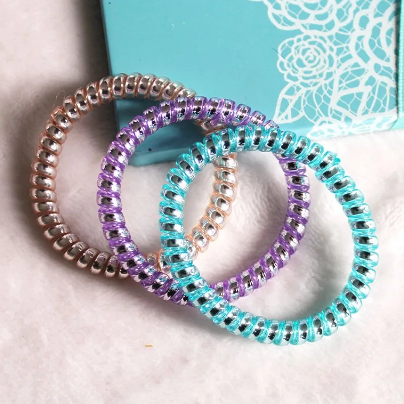 2 шт./компл. цветные эластичные резинки для волос спиральная форма Новое