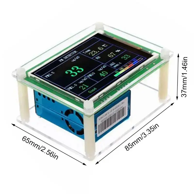 

2.8Inch TFT LCD Display Screen Module High Sensitivity PM2.5 Air Quality Detector Dust Sensor for Household Car Use