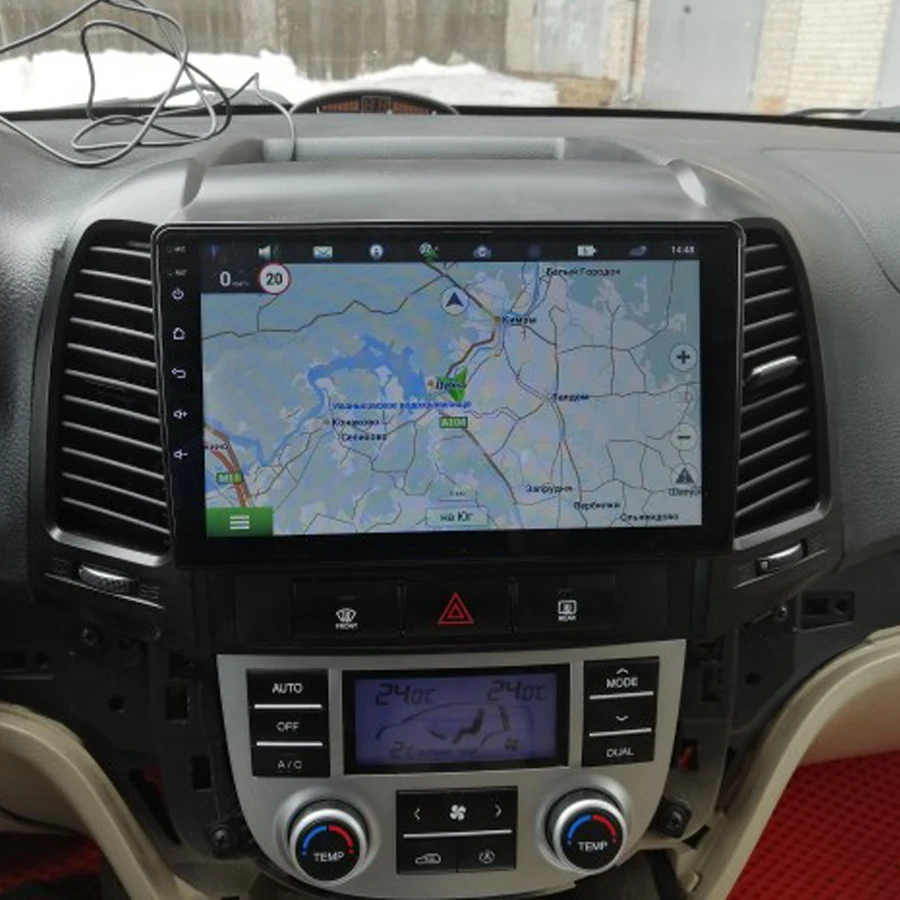 Автомагнитола для Hyundai Santa Fe 2 2006-2012 мультимедийный видеоплеер с GPS No din Android 10 0 4 Гб +