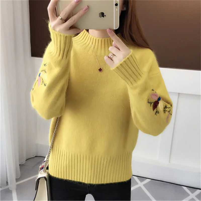 

New Womens Sweater Winter Long Sleeve Butterfly Neck Sweater Female Knitted Pullover one