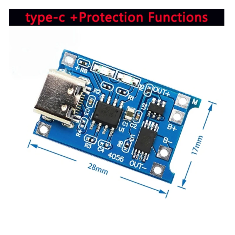 Зарядная Плата USB Type-C Micro 5 В 3 А модуль зарядного устройства для литиевой батареи