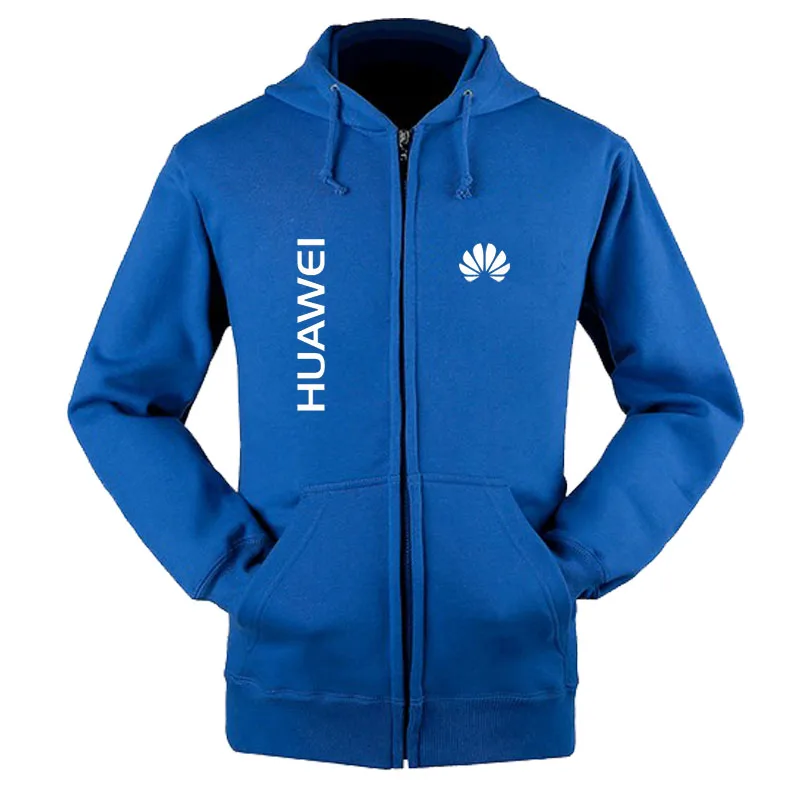 

2021 Hoodies Men Huawei Car Logo Print Casual Long Sleeve Hooded Sweatshirts Mens zipper Jacket Man Hoody Clothing