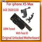 100% оригинальная материнская плата для iPhone XS Max сбез Face ID, полностью разблокированная с системой IOS и полными чипами, логическая плата, поддержка обновления