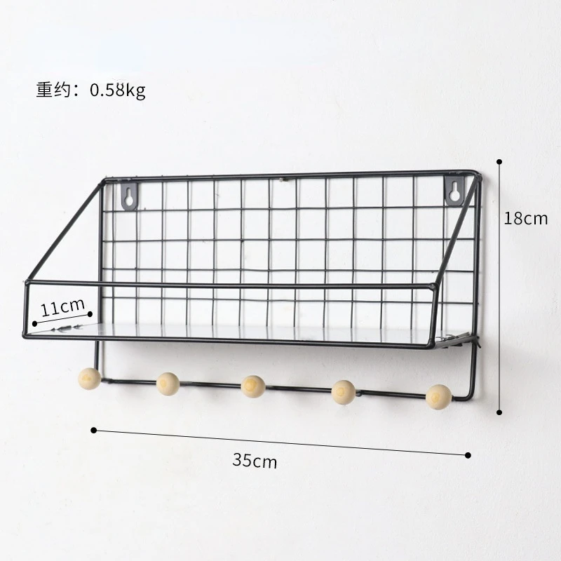 Nordic Ins Home Living Room Wall Iron Art Wooden Small Ball Hook Rack DIY Decoration Porch Kitchen Storage Organizer | Дом и сад