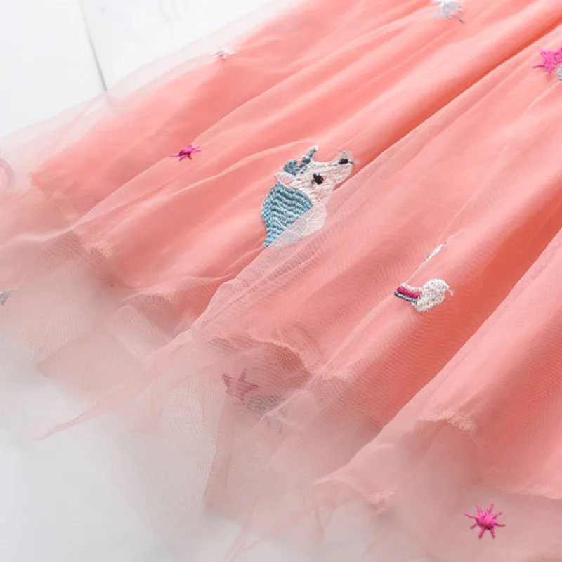 

Girls Dresses 2021 Summer Kids Sleeveless Costumes Cartoon Embroidery Kids Mesh Vestidos Casual Children Clothing 3-7Y