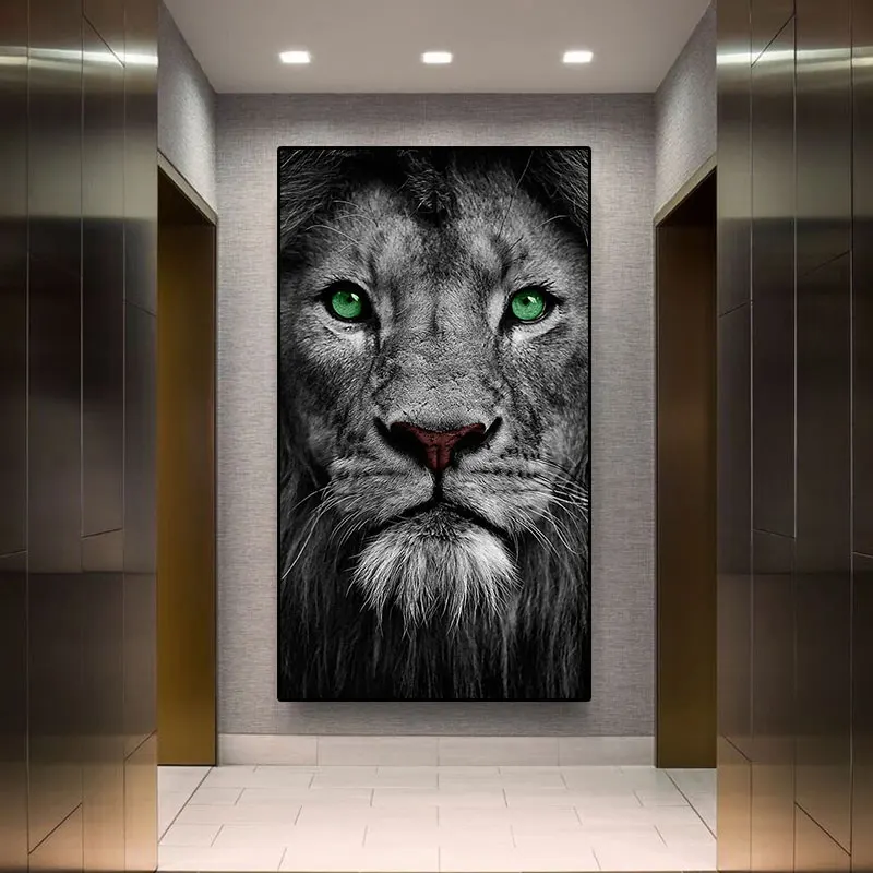 

Black & White Lion Animal Picture Canvas Painting Decor Painting Oil Painting Poster Modern Wall Art Picture in Livingroom Home