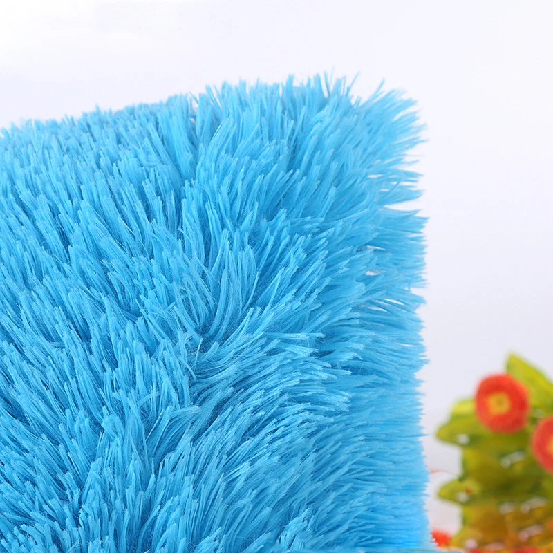 43*43 см плюшевая наволочка для подушки однотонная пушистая квадратная дома