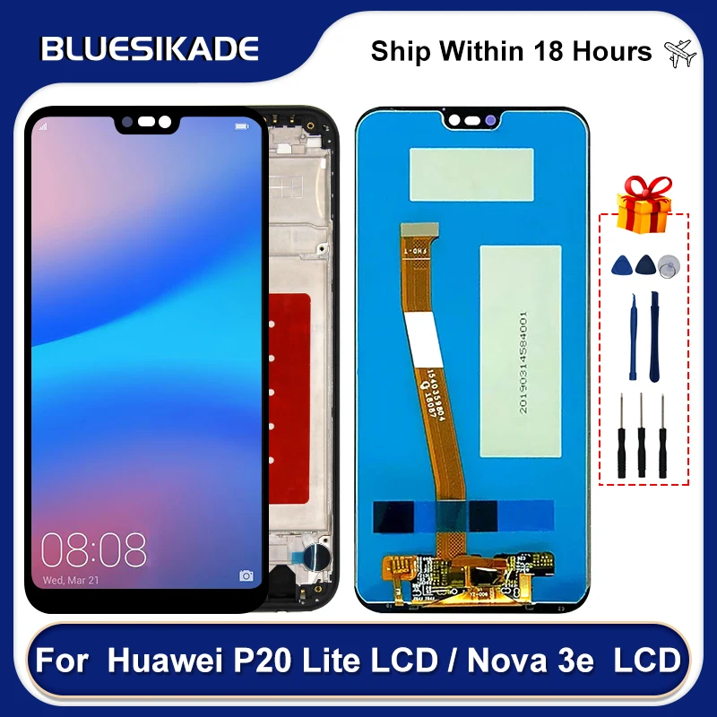 

ЖК-дисплей 5,84 дюйма для HUAWEI P20 Lite, сенсорный экран, дигитайзер в сборе для Huawei Nova 3e, дисплей EML-L09C, запасные части