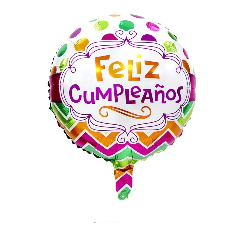 10 шт./лот 18 дюймовые воздушные шары Feliz cumpleanos для испанского дня рождения круглые