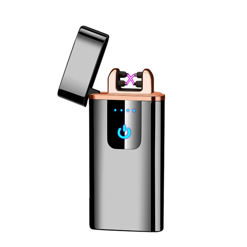 

New Double Arc Finger Touch Induction electric Lighter USB Rechargeable Cigarette Lighters Smoking Zinc Alloy electric lighters