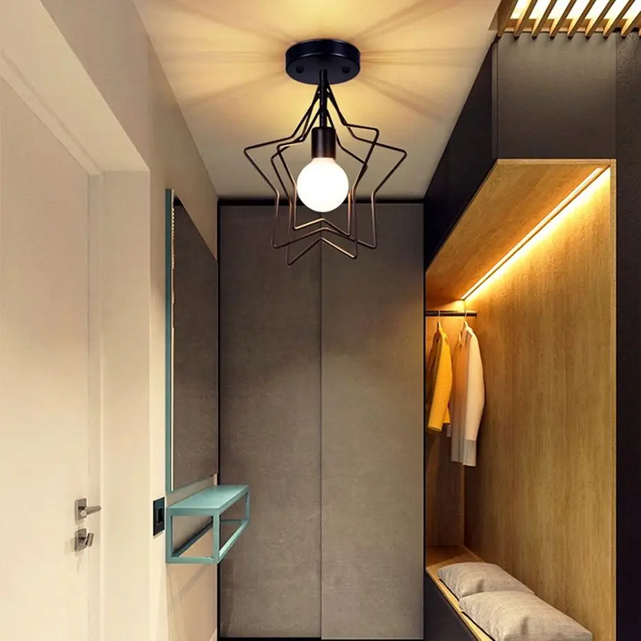 Креативный Железный промышленный потолочный светильник в стиле ретро круглый E27