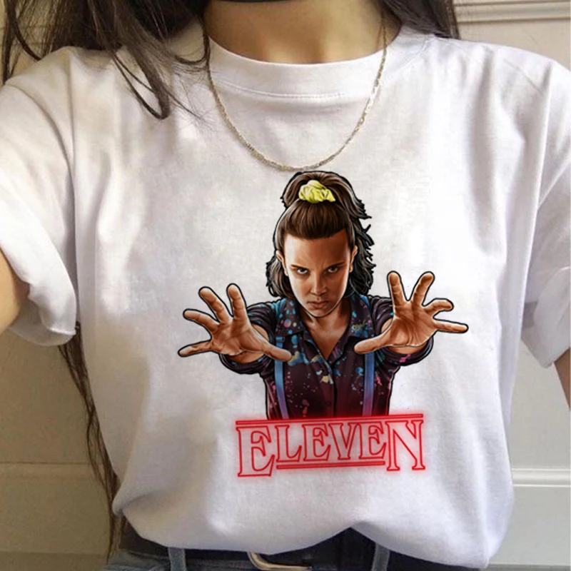 Странные Вещи Сезон 3 Harajuku Eleven футболка женская с перевернутым пухом Ullzang 90s футболка Веселая Футболка с принтом Графический Топ Футболка женская - Цвет: 7427