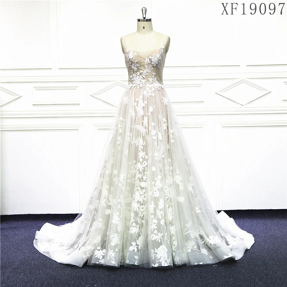 Прекрасное свадебное платье трапециевидной формы для невесты XF19097 | Свадьбы и