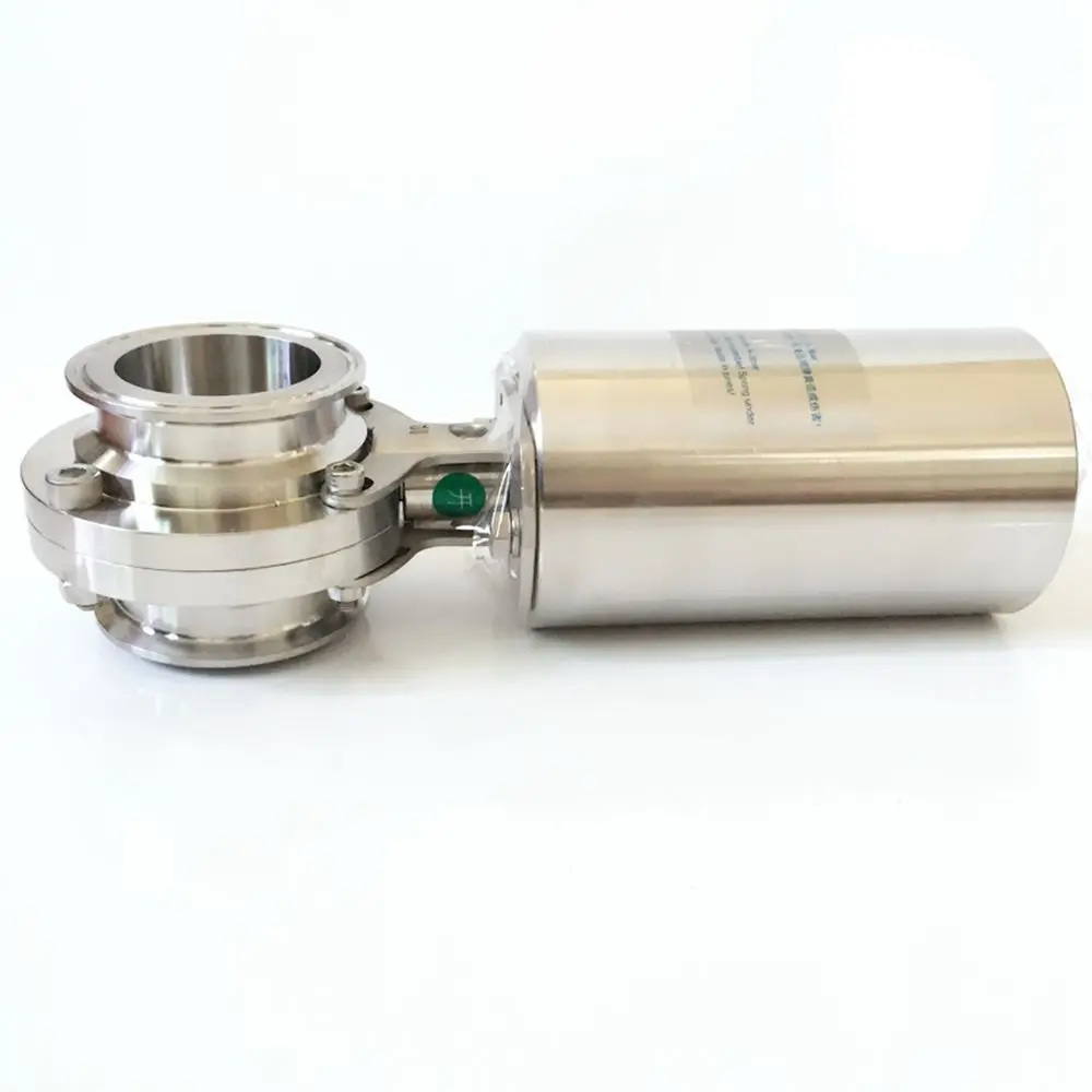 

38mm SS304 Stainless Steel Sanitary Pneumatic Vertical Tri Clamp Butterfly Valve 50.5mm Ferrule OD Homebrew