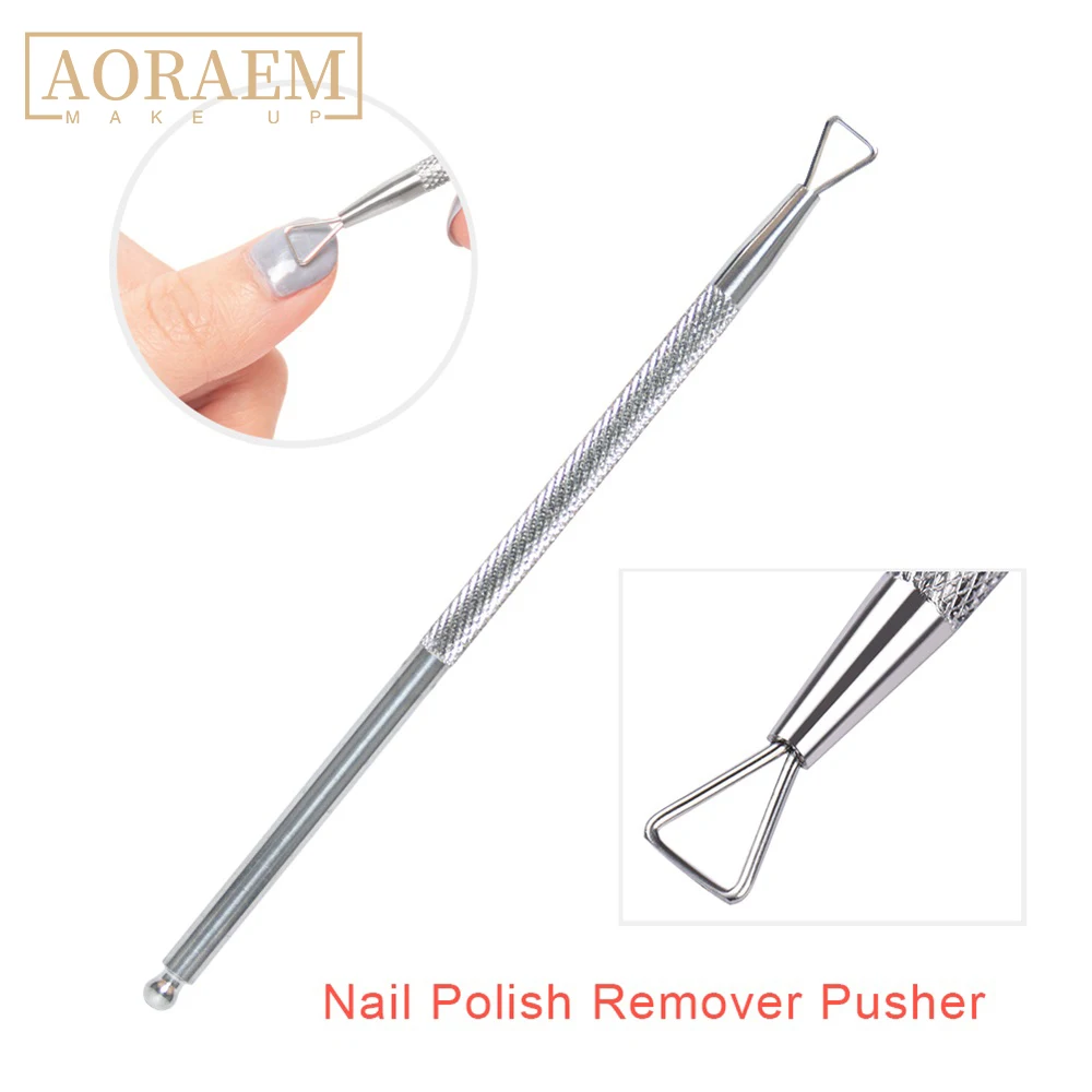 

AORAEM Nail Sets Manicure Remover Tools Nails Soak Off Cap Clips Buffer File Cuticle Pusher Clean Brush Cotton 60ml Pump Bottle