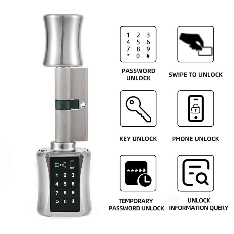 

Умный бесключевой цилиндрический замок CB TT