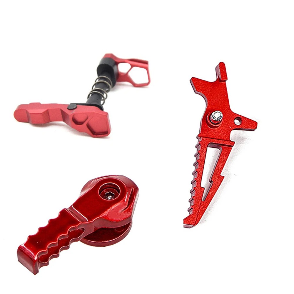 

CNC IPSC Aluminum Magazine Release Catch Set For M4/m16 AEG Airsoft Red Accessories Safety Selector Switch Levers