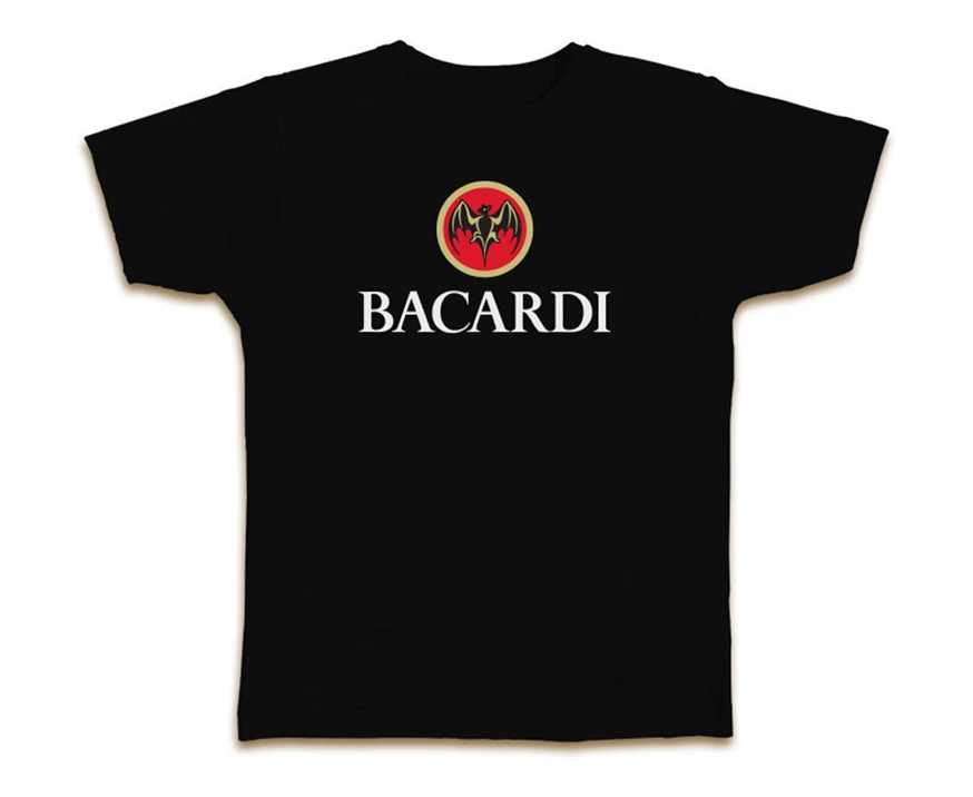 Bacardi логотип на заказ Мужская модная футболка тройник New новый-черный Высокое