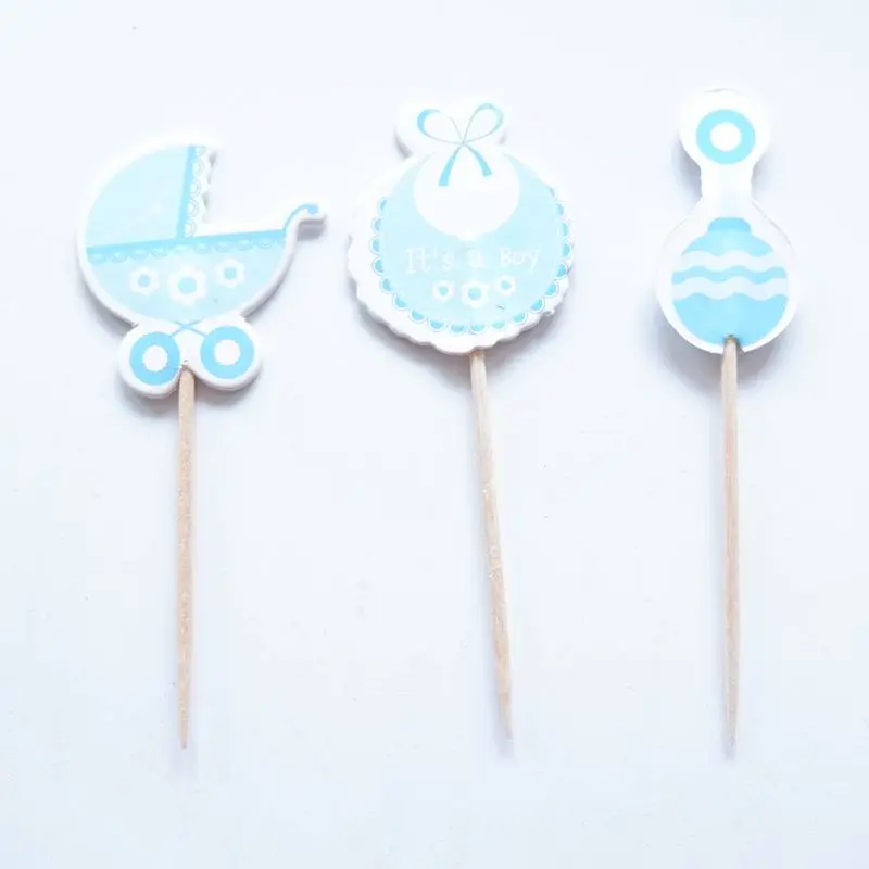 18 шт./лот детские игрушки для кексов вечерние аксессуары детского душа синие и