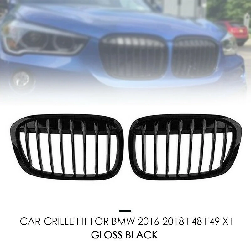 

Решетка радиатора передняя черная глянцевая, 2 шт., подходит для BMW F48/F49 X1 2016 2017 2018, ABS, долговечная
