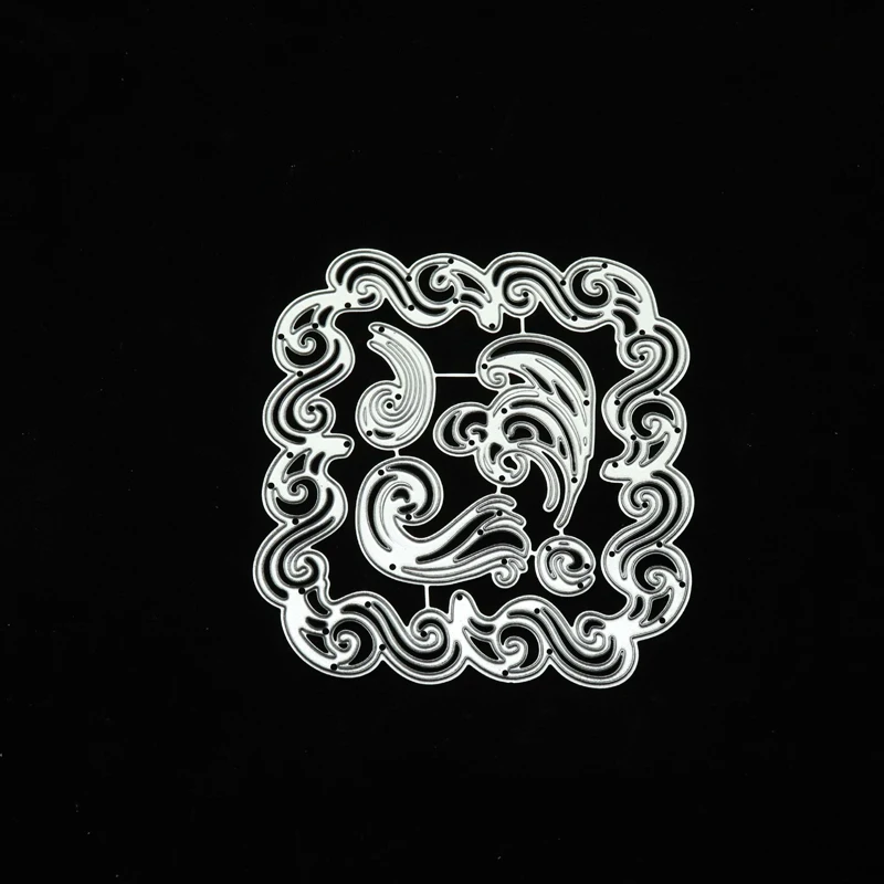 Металлический Трафаретный вырубной штамп квадратной формы с волнистыми гранями