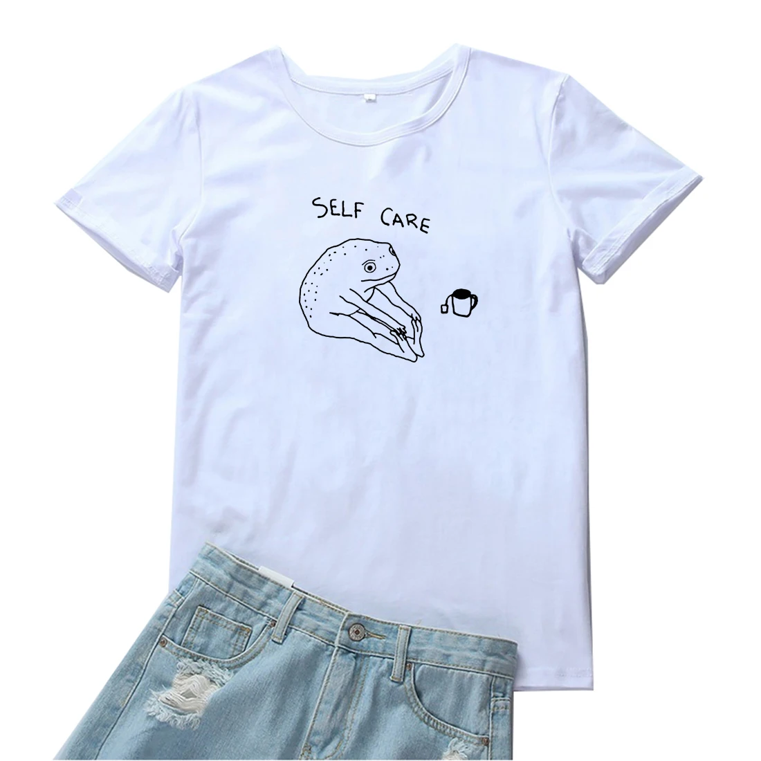 Женские футболки для самостоятельного ухода индивидуальные с рисунком лягушки