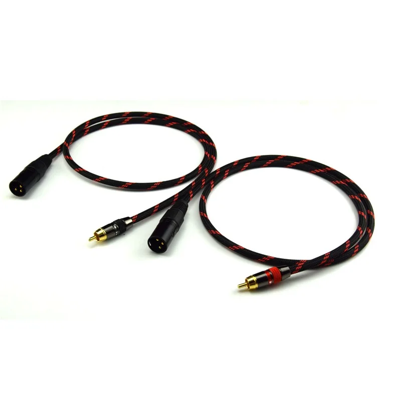1 пара Hifi RCA к XLR кабель Высокое качество 4N OFC 2 папа Мужской кабель|Усилители