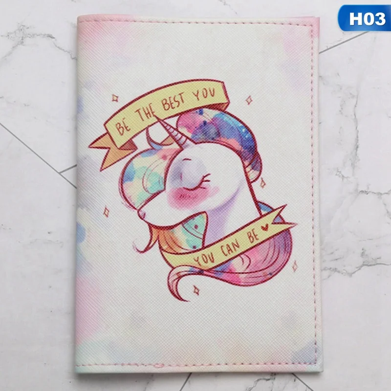 Водонепроницаемая обложка для паспорта из ПУ кожи с принтом единорога|Держатели