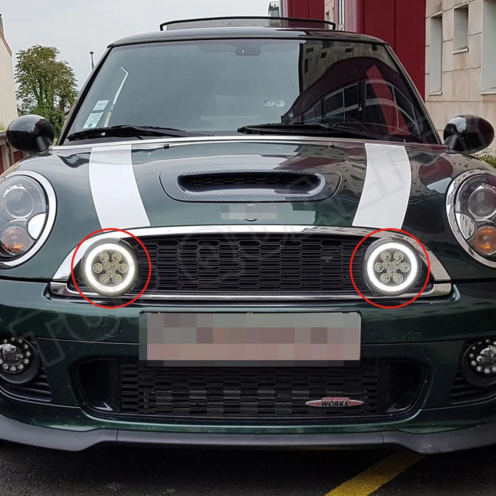 

Chrome Mini Rally Light For 2014 2015 2016 Mini Cooper F55 F56 F57 Front LED Halo Ring DRL Daytime Running Light Car Styling