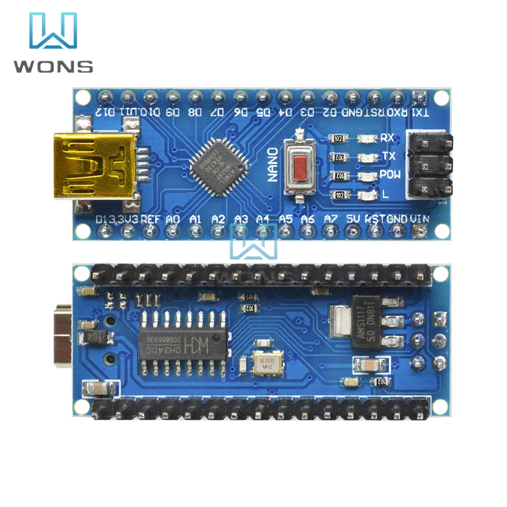 Мини/Type-C/Micro USB Nano 3 0 с Загрузчиком совместимый контроллер для arduino CH340 драйвер 16