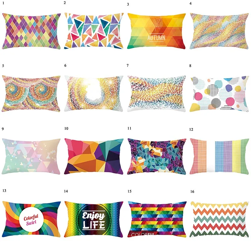 

Geometric Colorful Cushion Cover 30x50 Multicolor pillow covers Sofa Decorative Throw Pillowslip Home Decoration Pillowcase