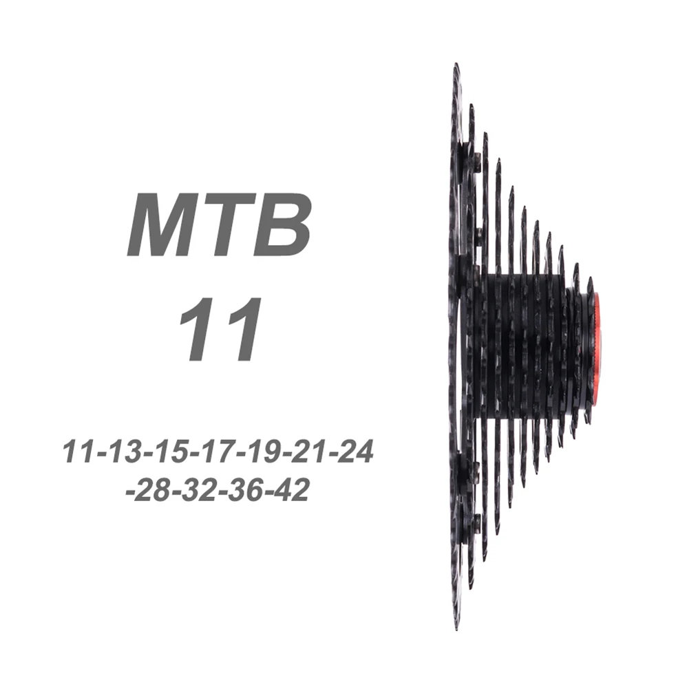 

11s 11 Speed 11-42t Freewheel Cassette BLACK Bicycle Parts Wide Ratio For Parts MTB Mountain Bike Bicycle Freewheel Cassette